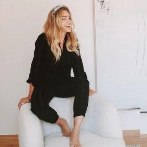 The Odells Tonal Stripe Utility Jumpsuit Onyx